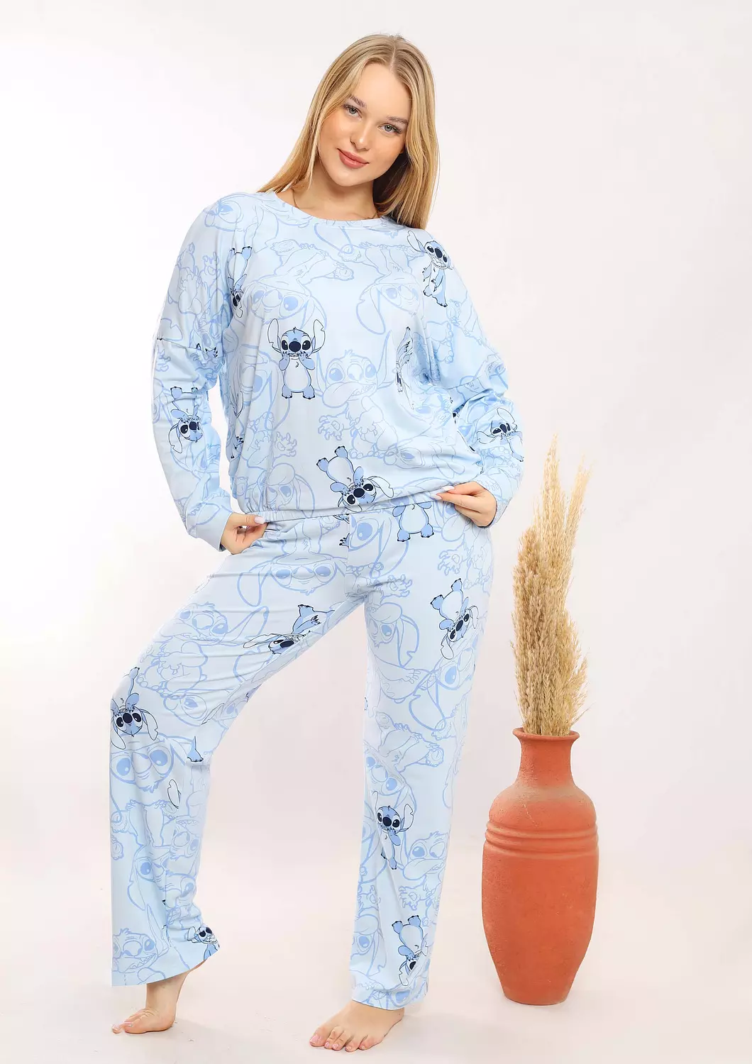 C357 FUNNY STITCH LOOSE FIT LONG SLEEVES PJ SET 7