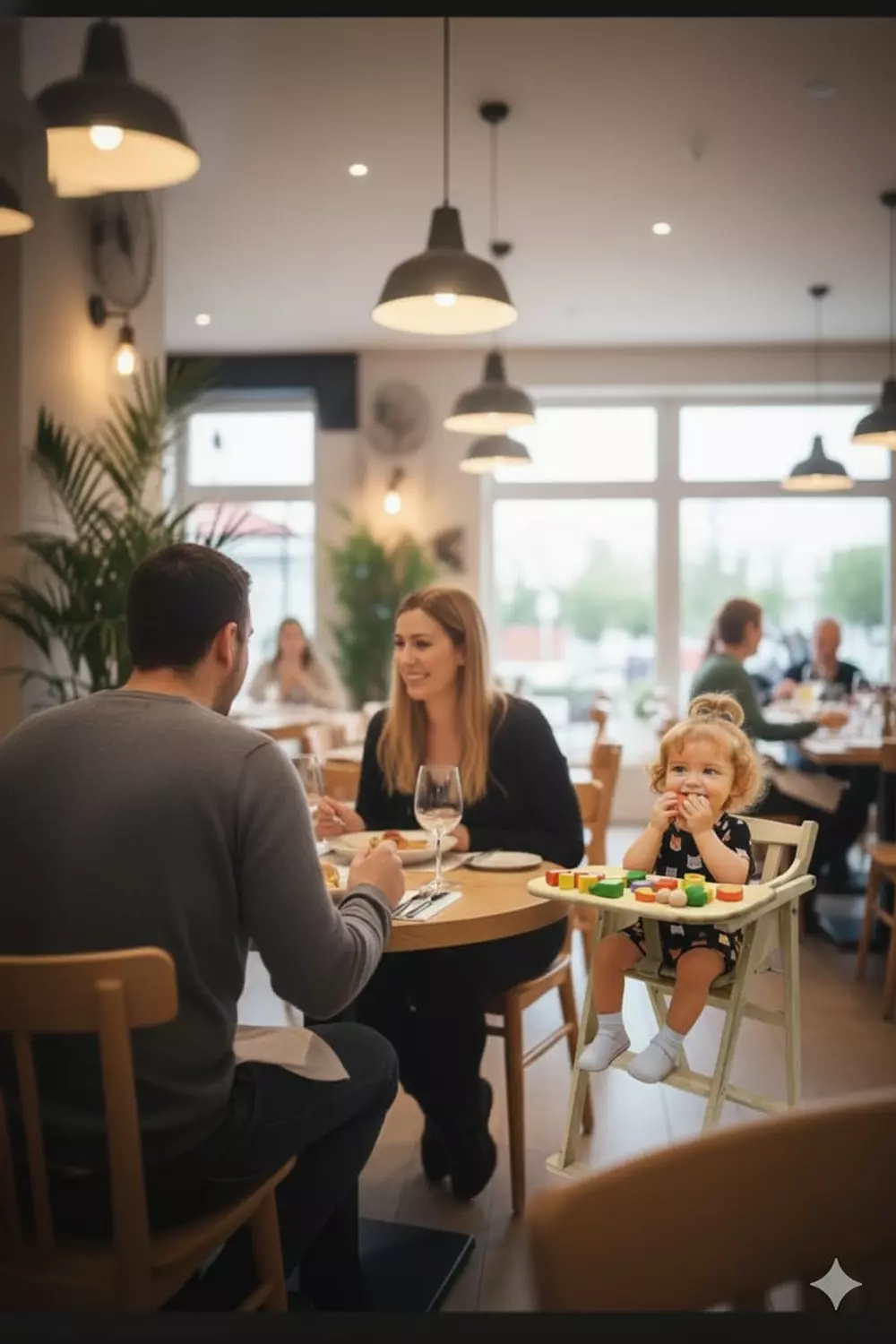Beech children's eating chair on the table hover image