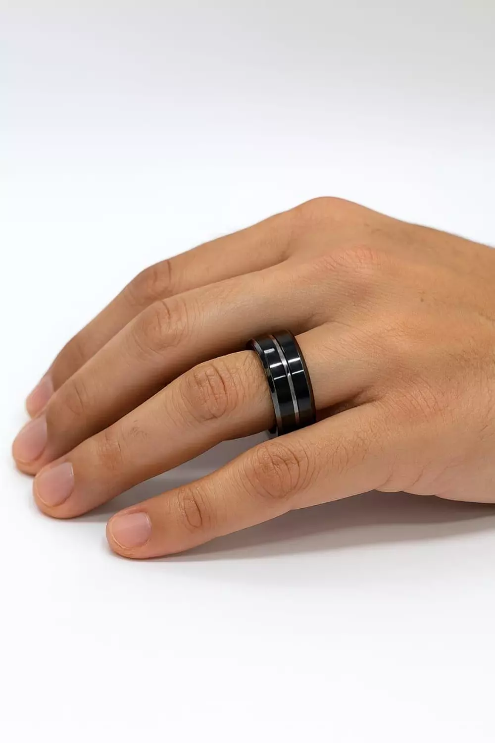 Tungsten with two shiny silver lines image