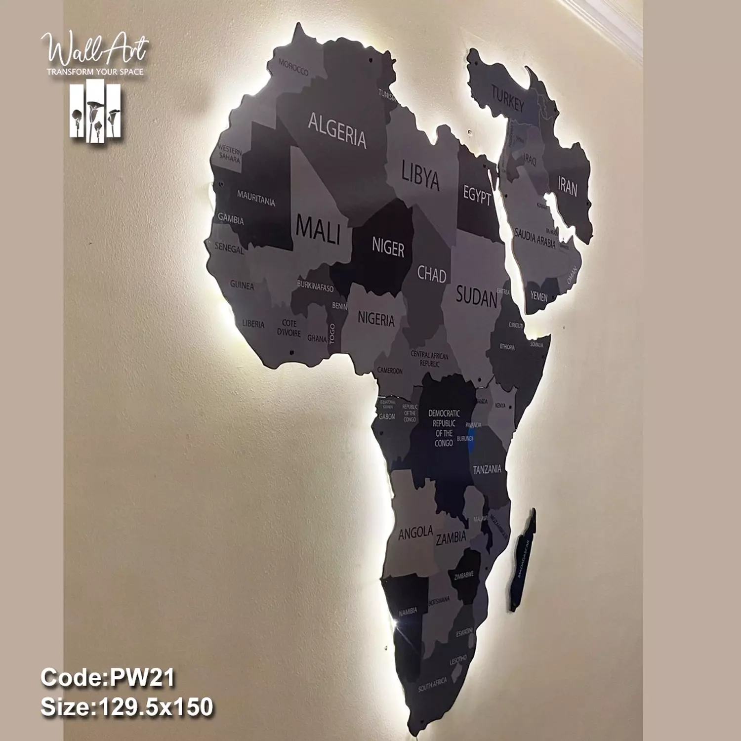 PW21- Lighted Printed Wooden Map   image