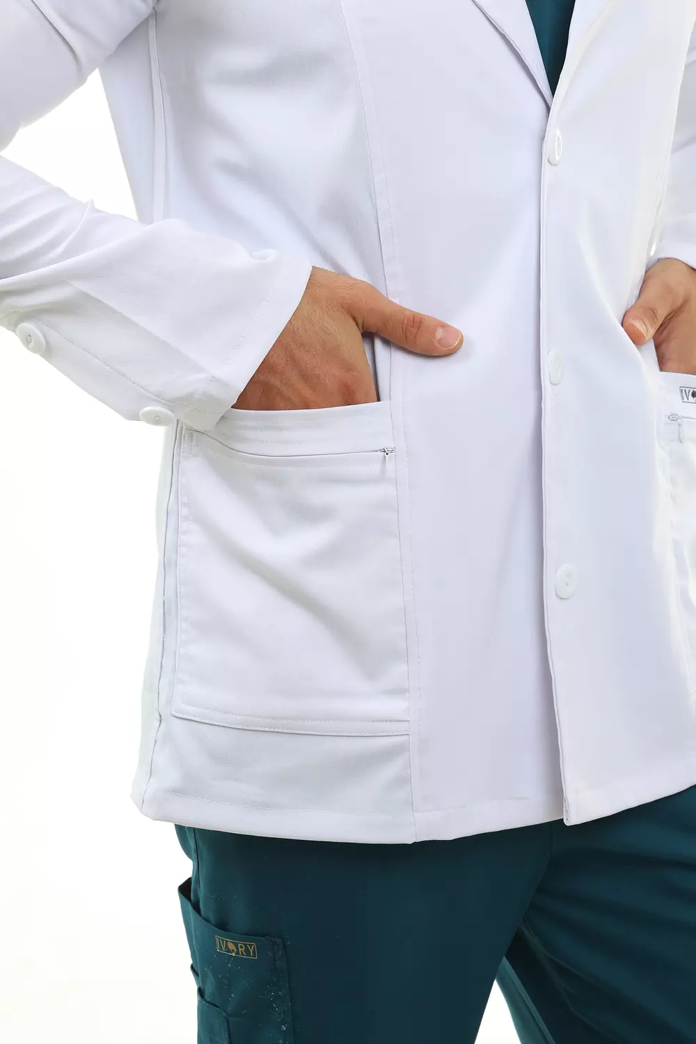 White Elegance Lab Coat Short 10