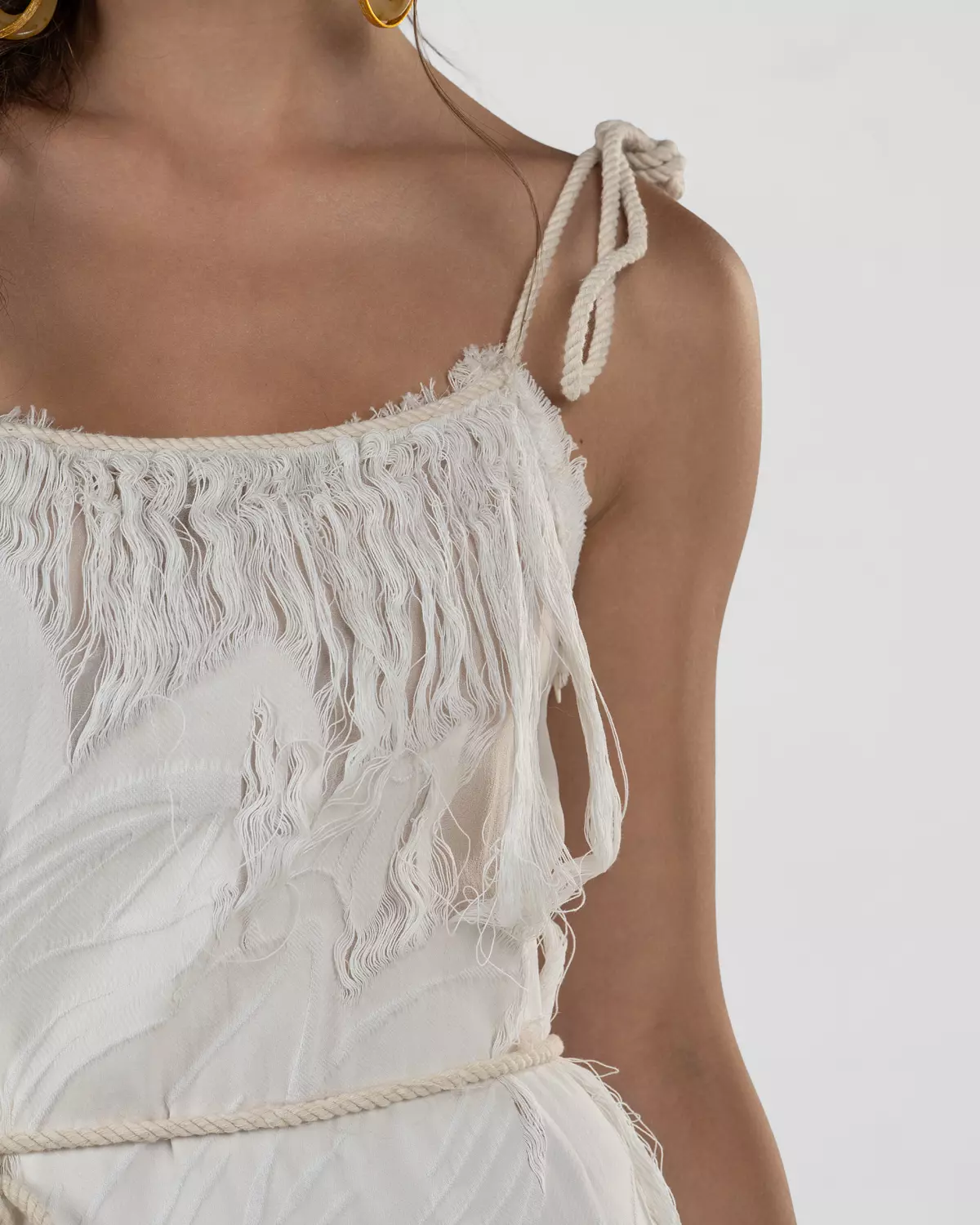 Playful Off-White Maxi Dress  3