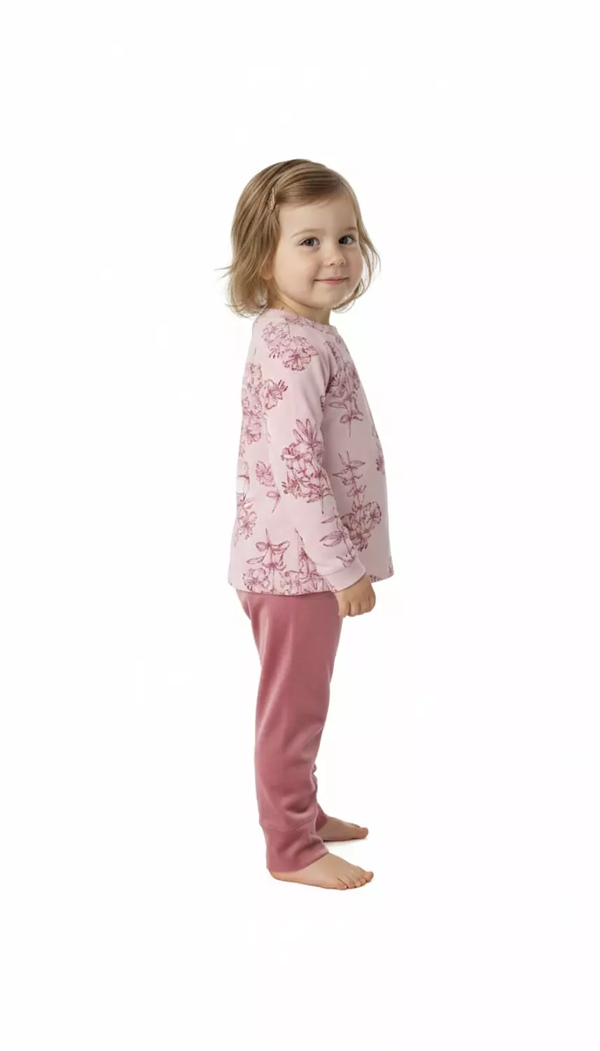 Shorto Girls Pajama Printed Flower PJ - 3101 - Rose Cashmere 2