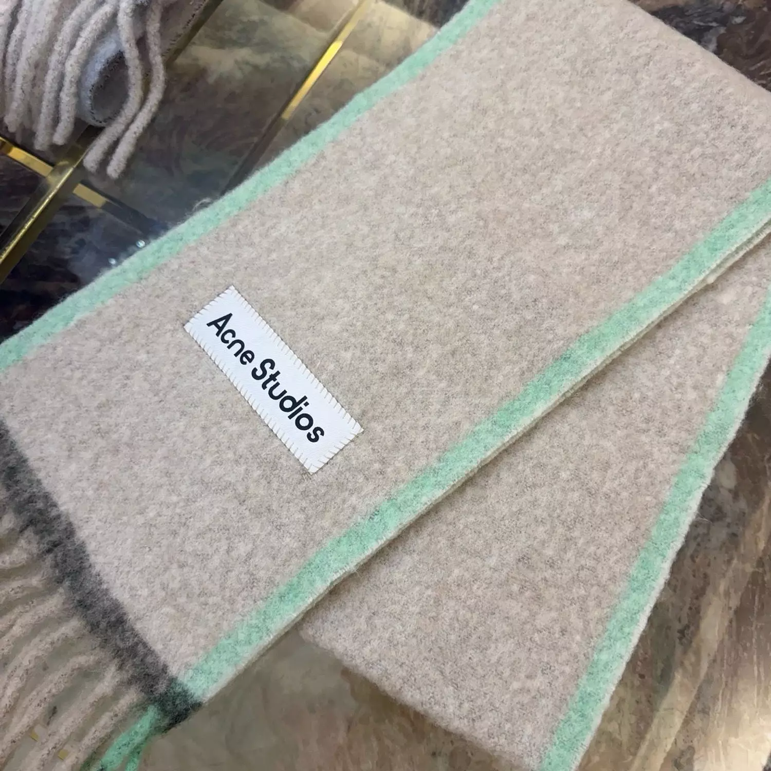 ACNE rainbow scarf in alpaca and mohair style image