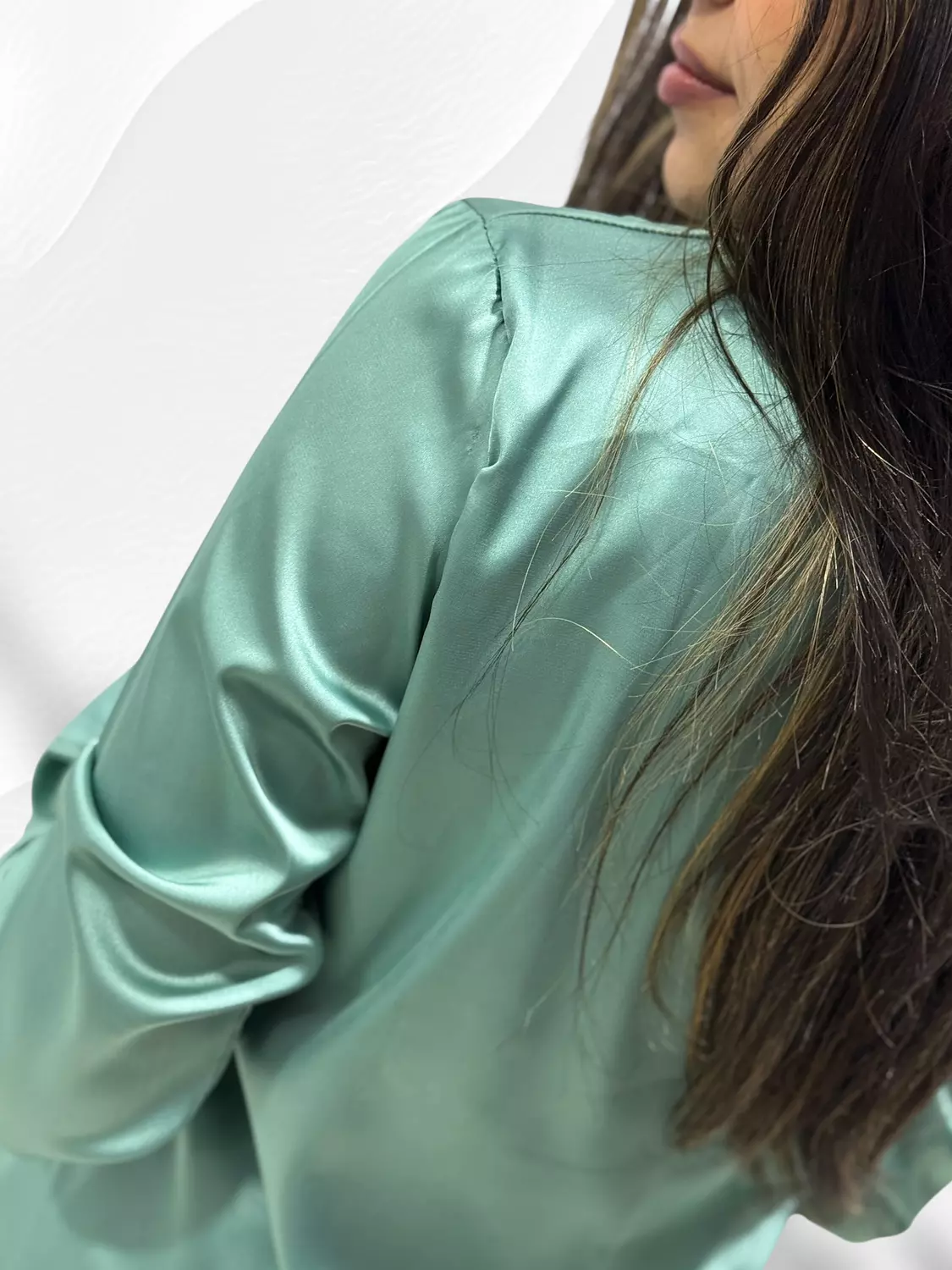 Fashion Satin Shirt- Mint 3