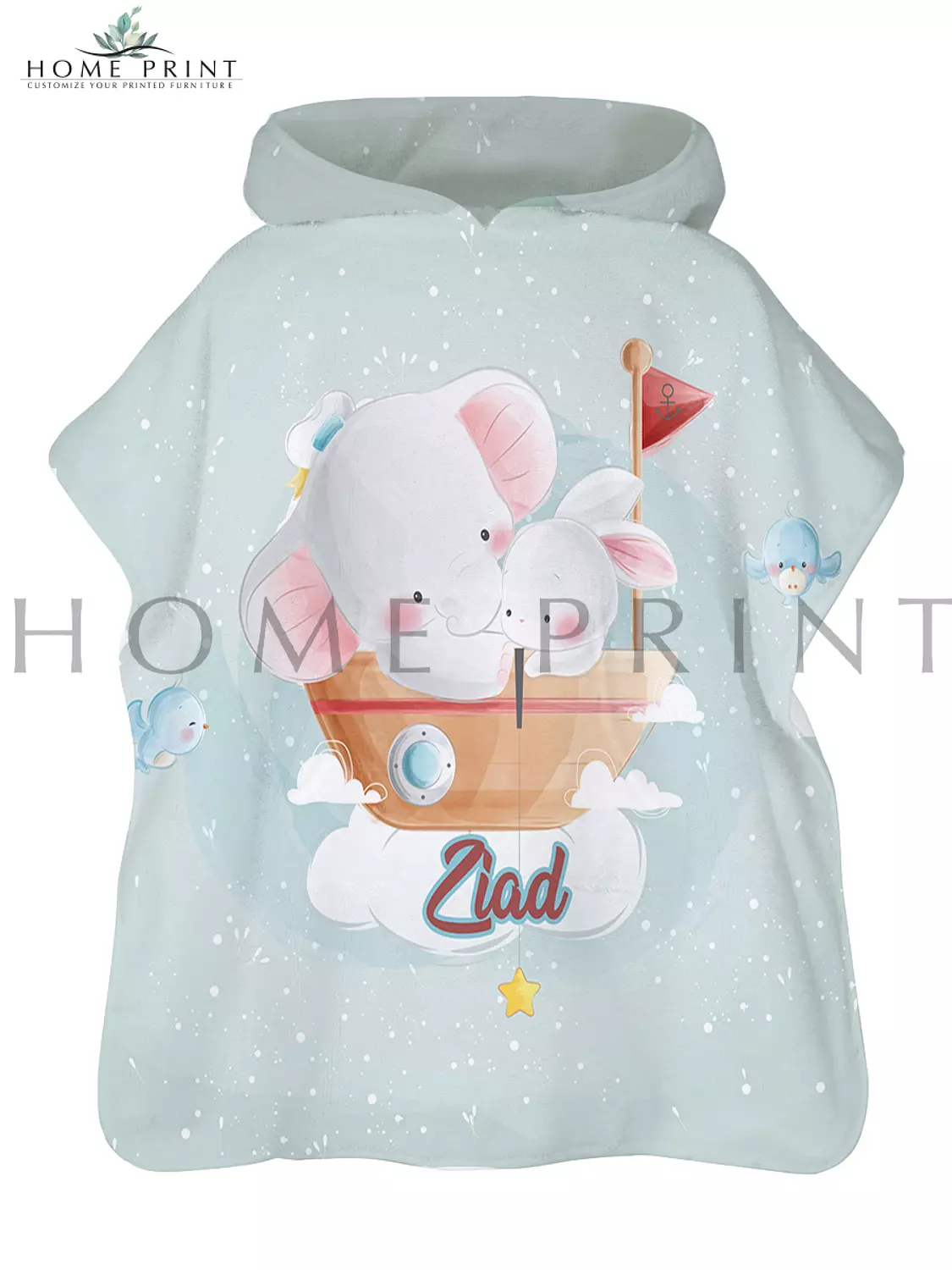 Microfiber Poncho - Animals - Multi Color Design  image