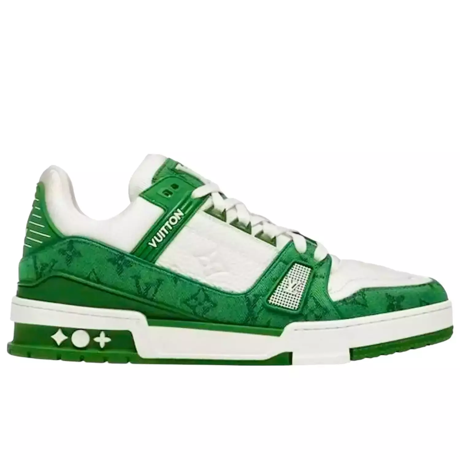 Louis Vuitton Trainer Green Monogram Denim White image