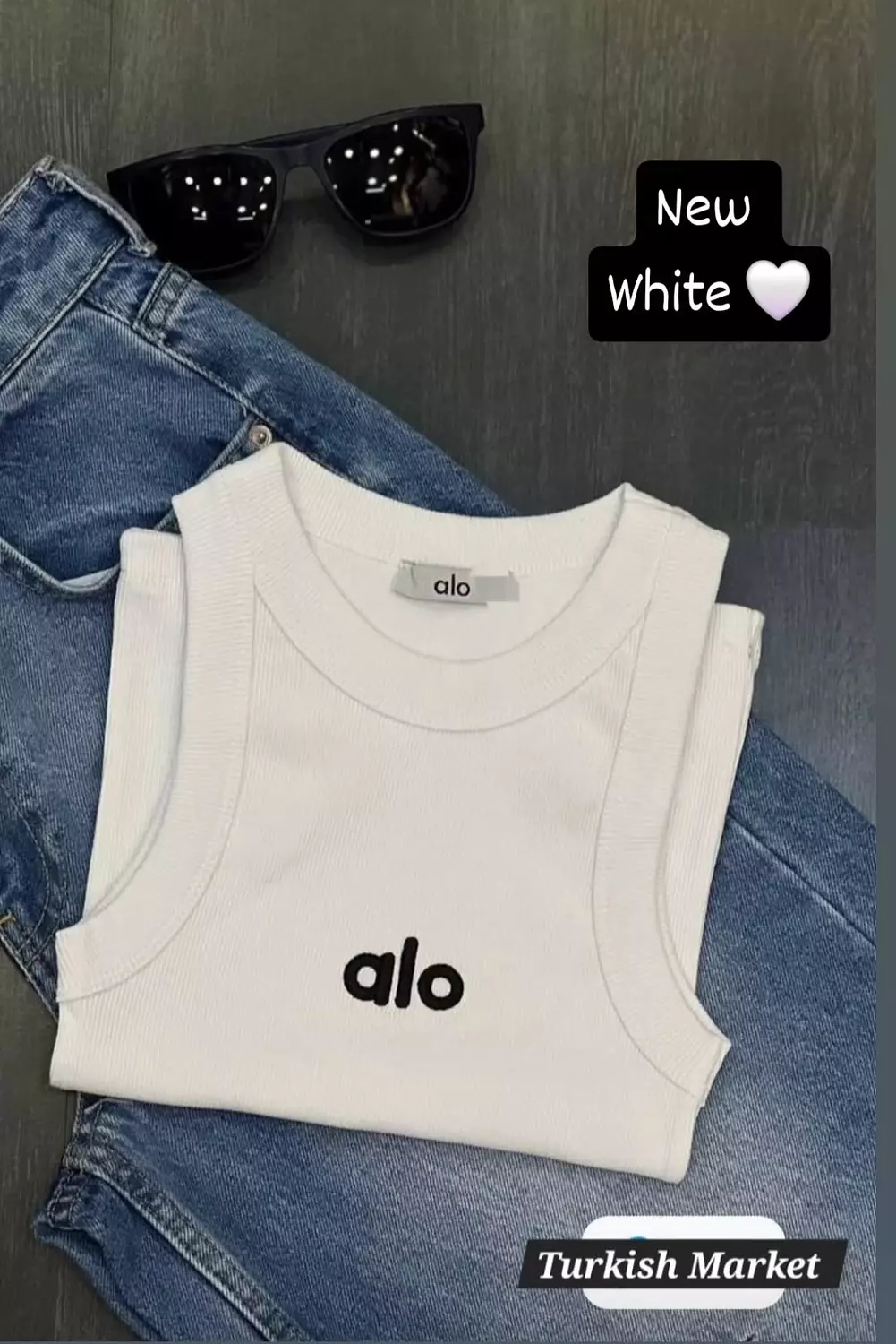 White Alo Tank Top image