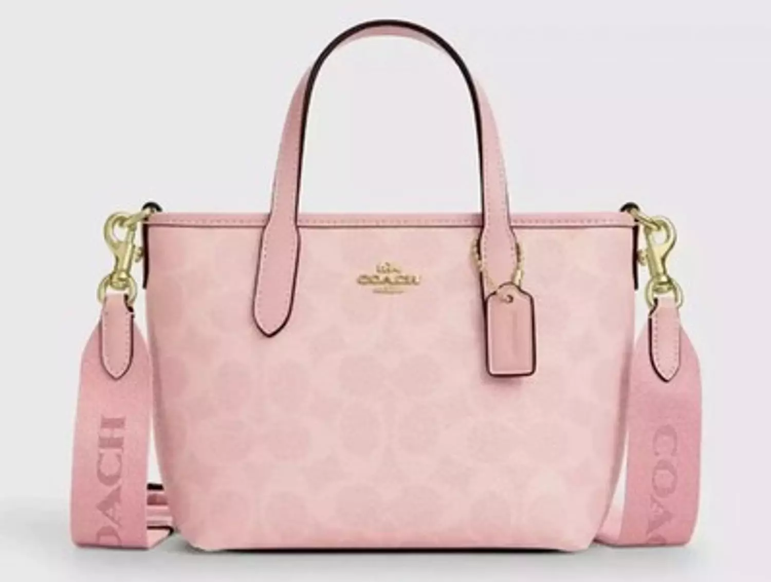 Coach City Mini Tote Bag In Signature Canvas pink image