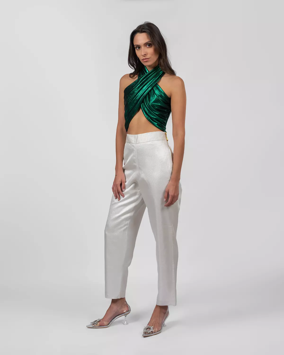 Shimmery Emerald Halterneck Top 4