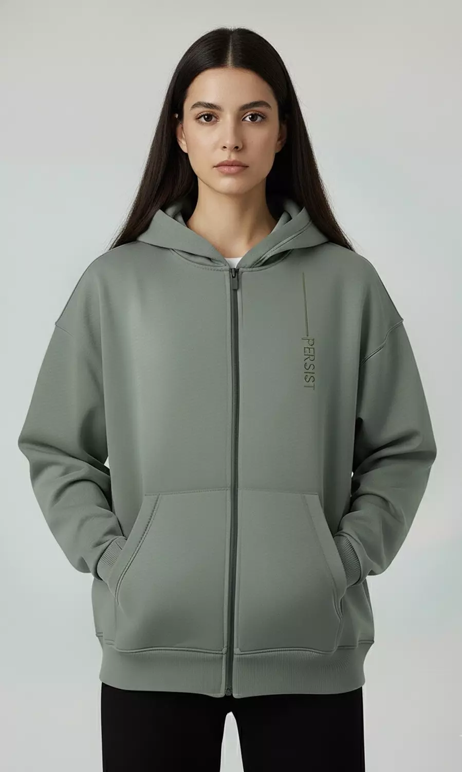 Persist ZIP UP Sweatshirt _ Olive 1