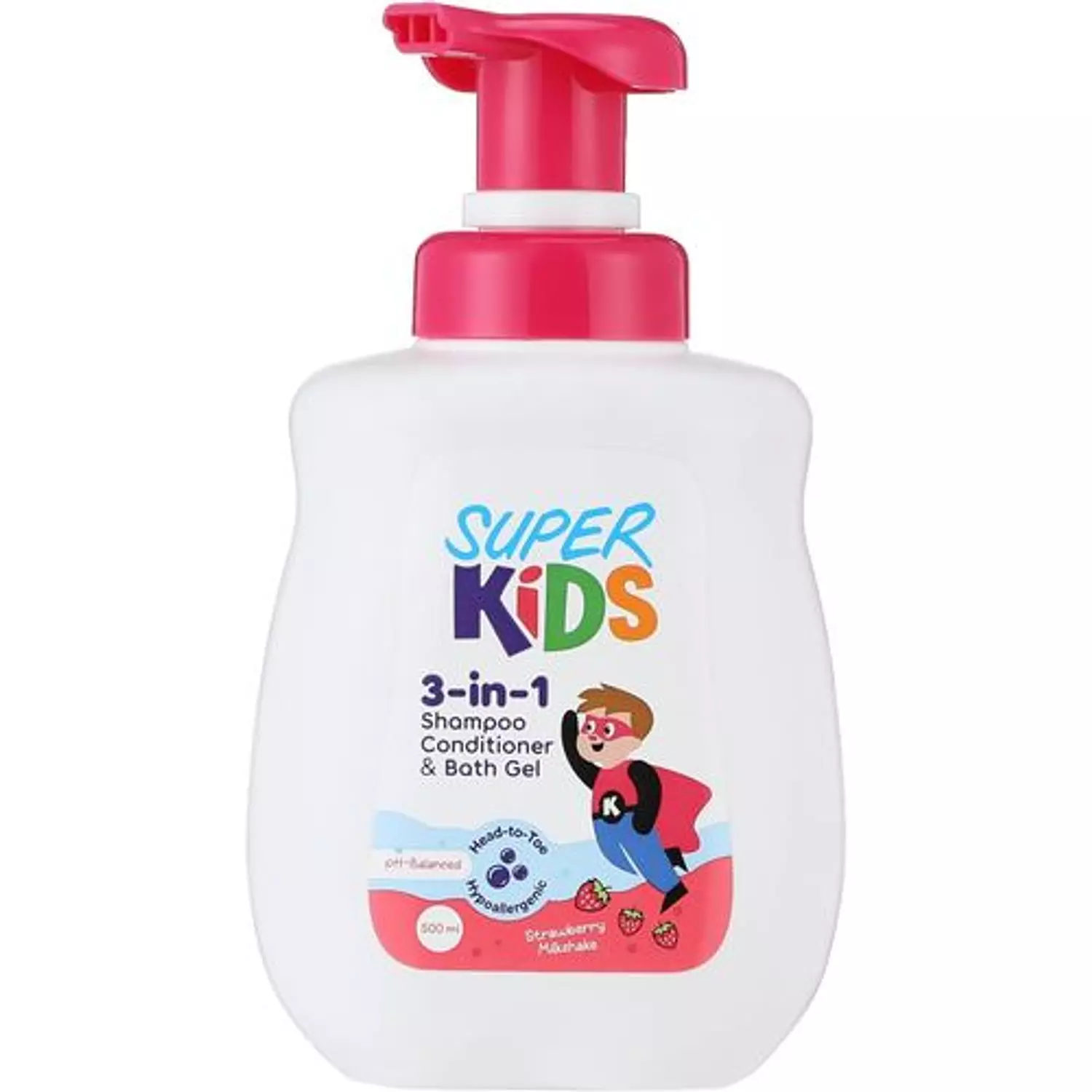 SUPERKIDS SHAMPOO&COND.&SHOWER 3*1-STRAWBERRY-500 ML  image