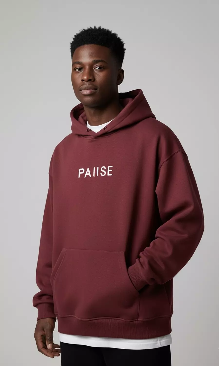 Pause Hoodie _ Burgundy 2
