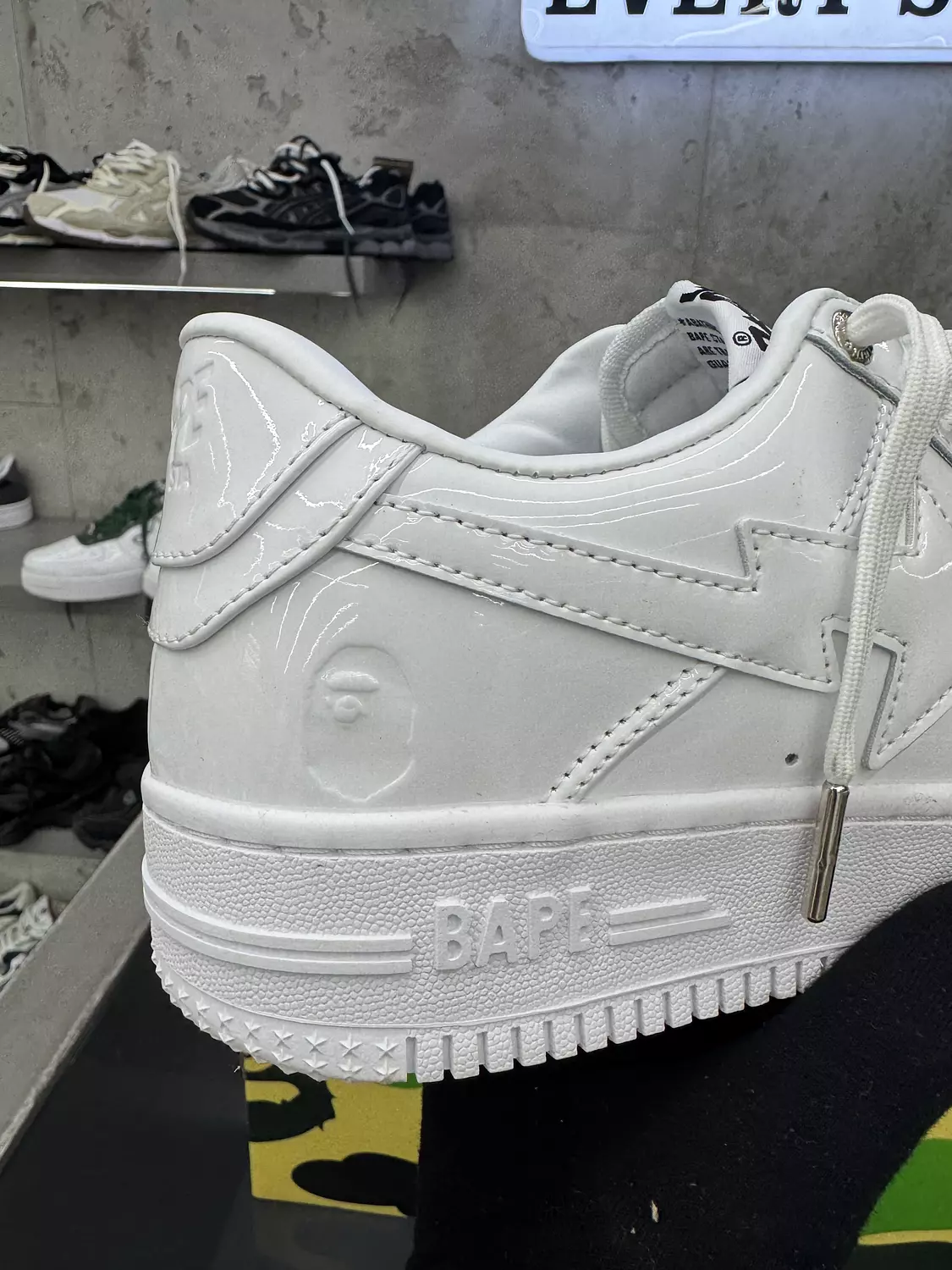 A Bathing Ape BAPE STA Low in white patent leather 4