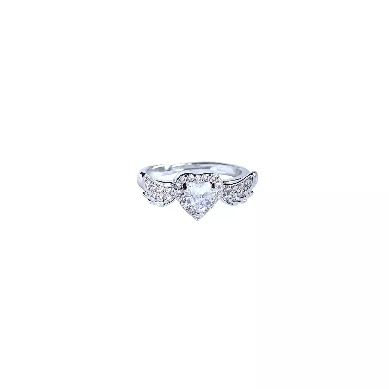 Heart shaped with clear stone and wings 🪽  image