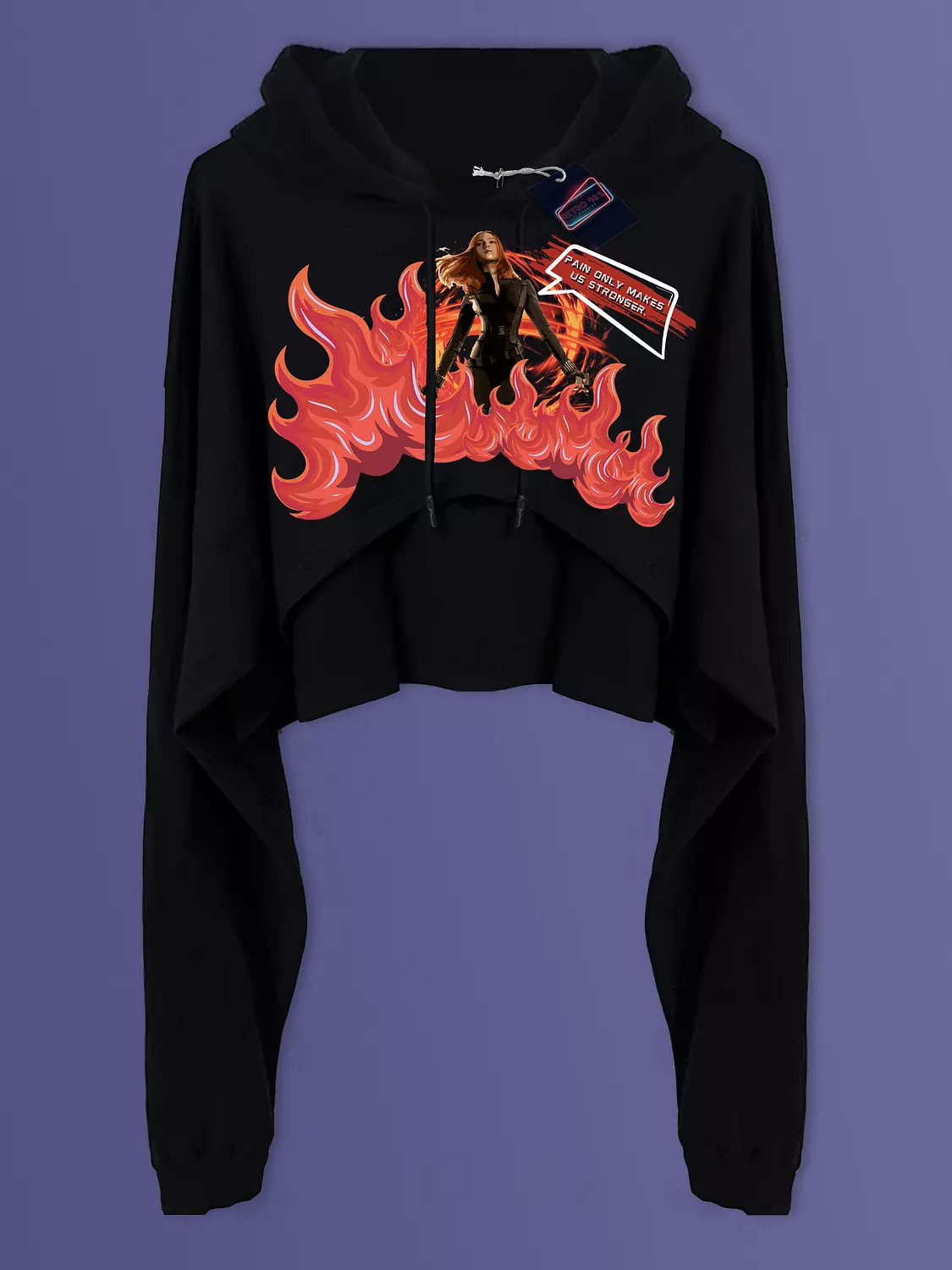 Black Widow Cropped Hoodie image