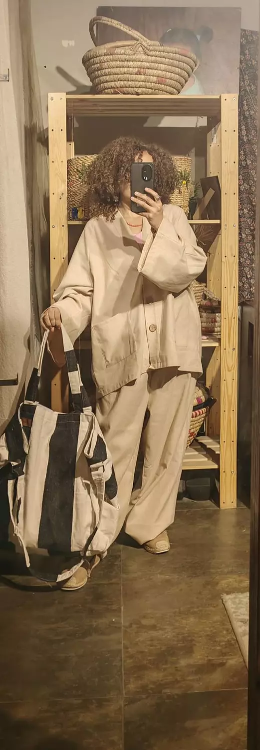 boho linen suit hover image