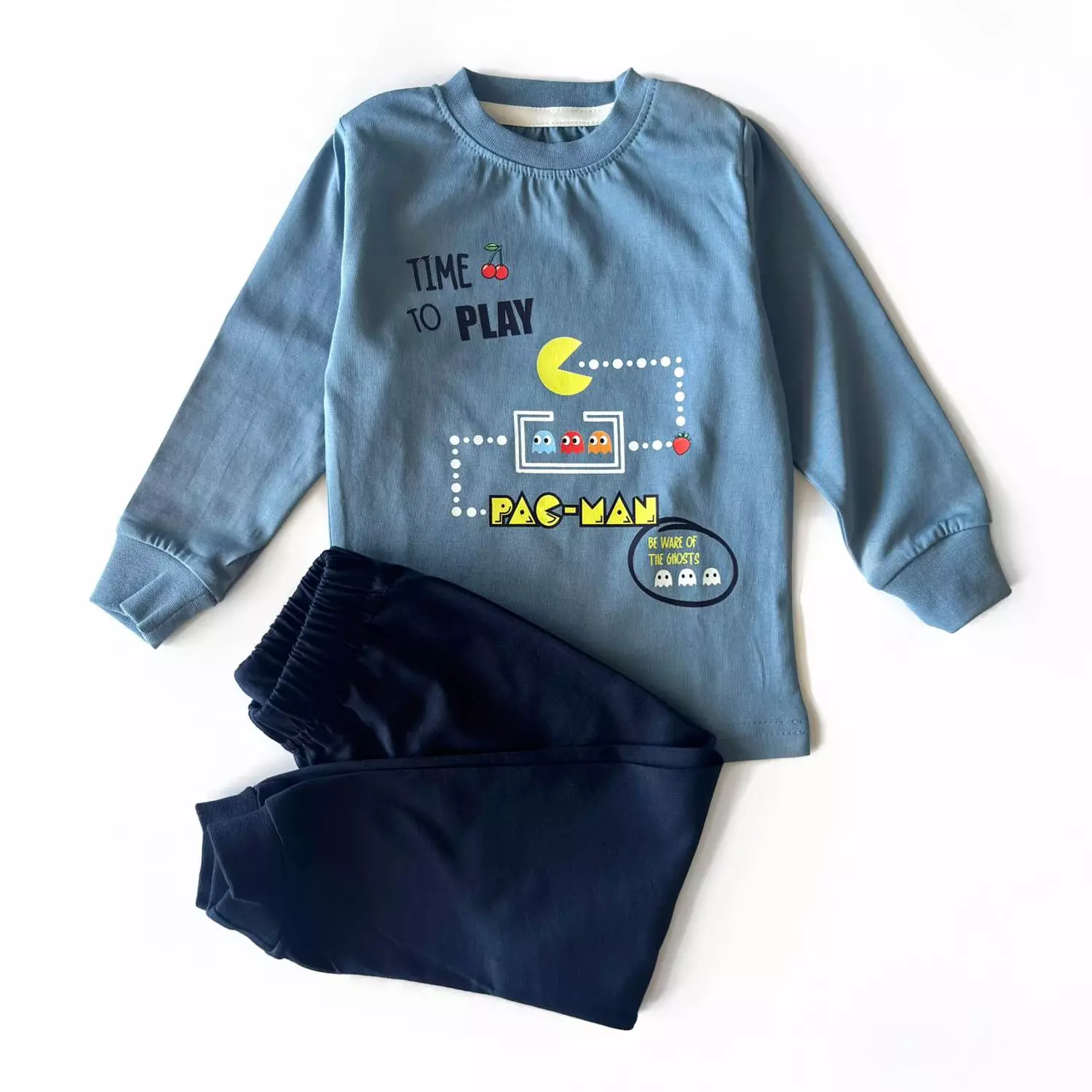 <p style="text-align: start"><span style="color: rgb(93, 159, 180)"><strong>PacMan Cotton PJs </strong></span></p>