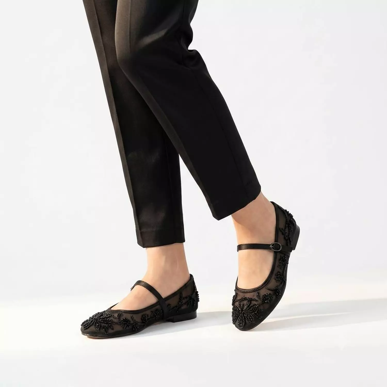 Floral Lace Mary Jane Flats image