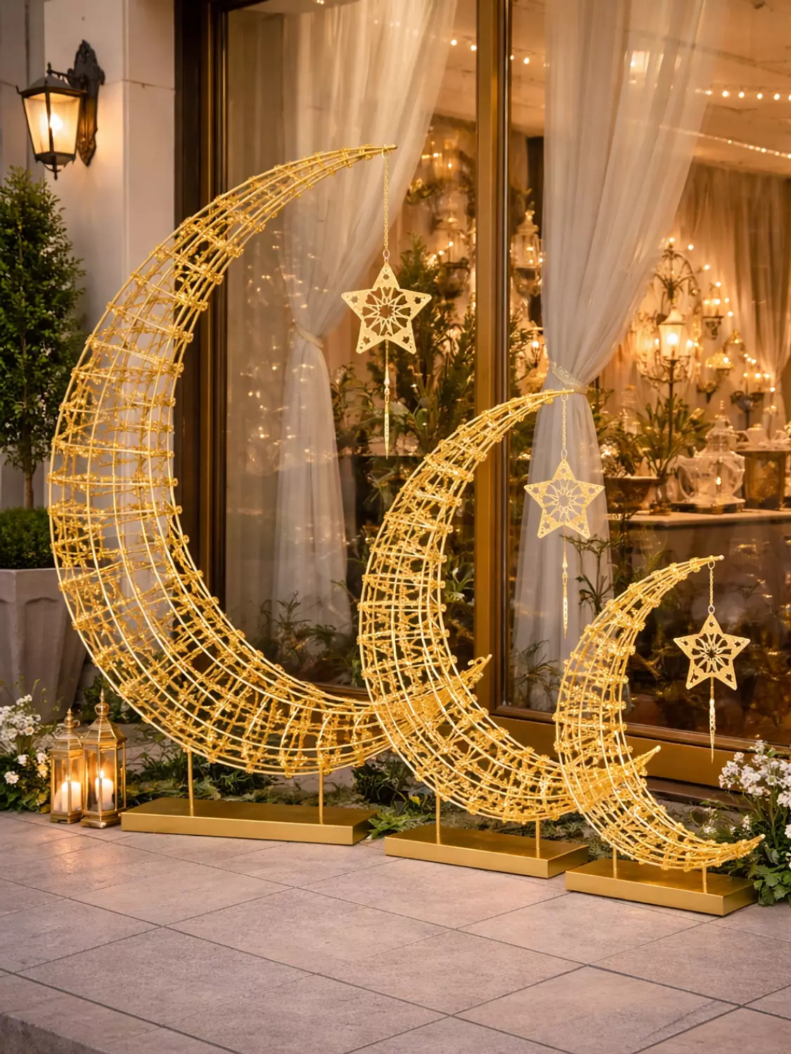 Illuminated Mesh Crescent Gold image