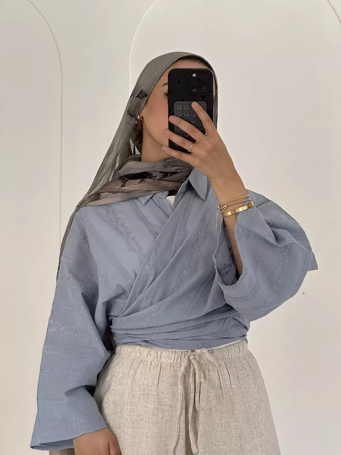 Embroidered Tie Top 1