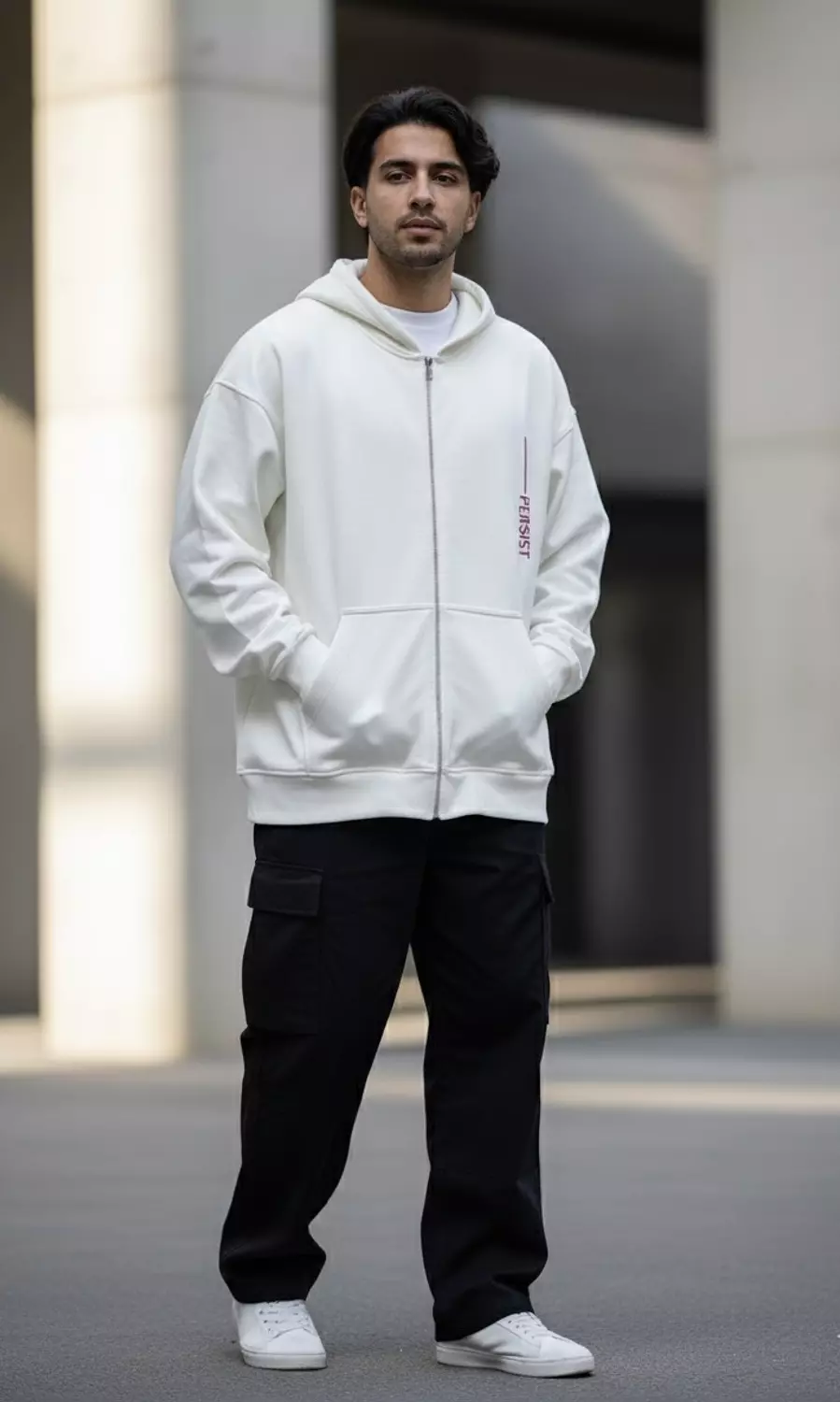 Persist ZIP UP Sweatshirt _ White 2