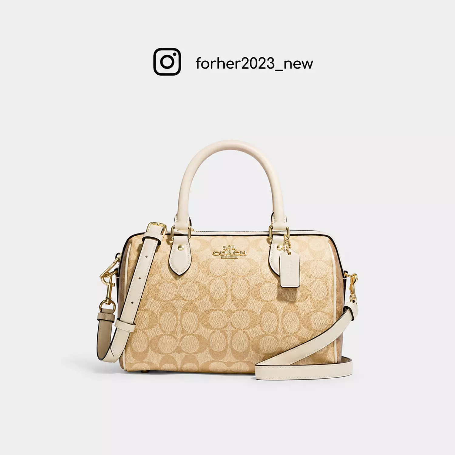 Coach Rowan Satchel Bag In Signature Canvas in light khaki image