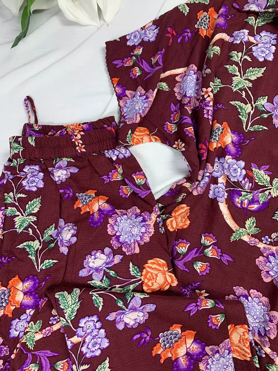 Floral splash cotton pijama set from splash hover image