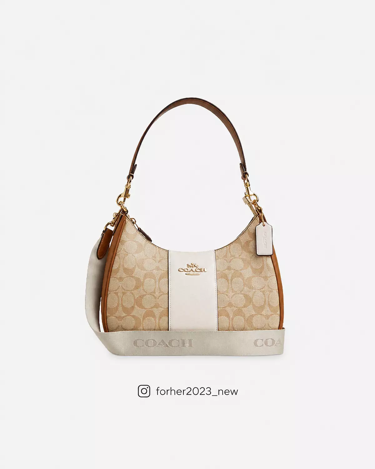 Coach Teri Hobo Bag In Signature Canvas With Stripe image