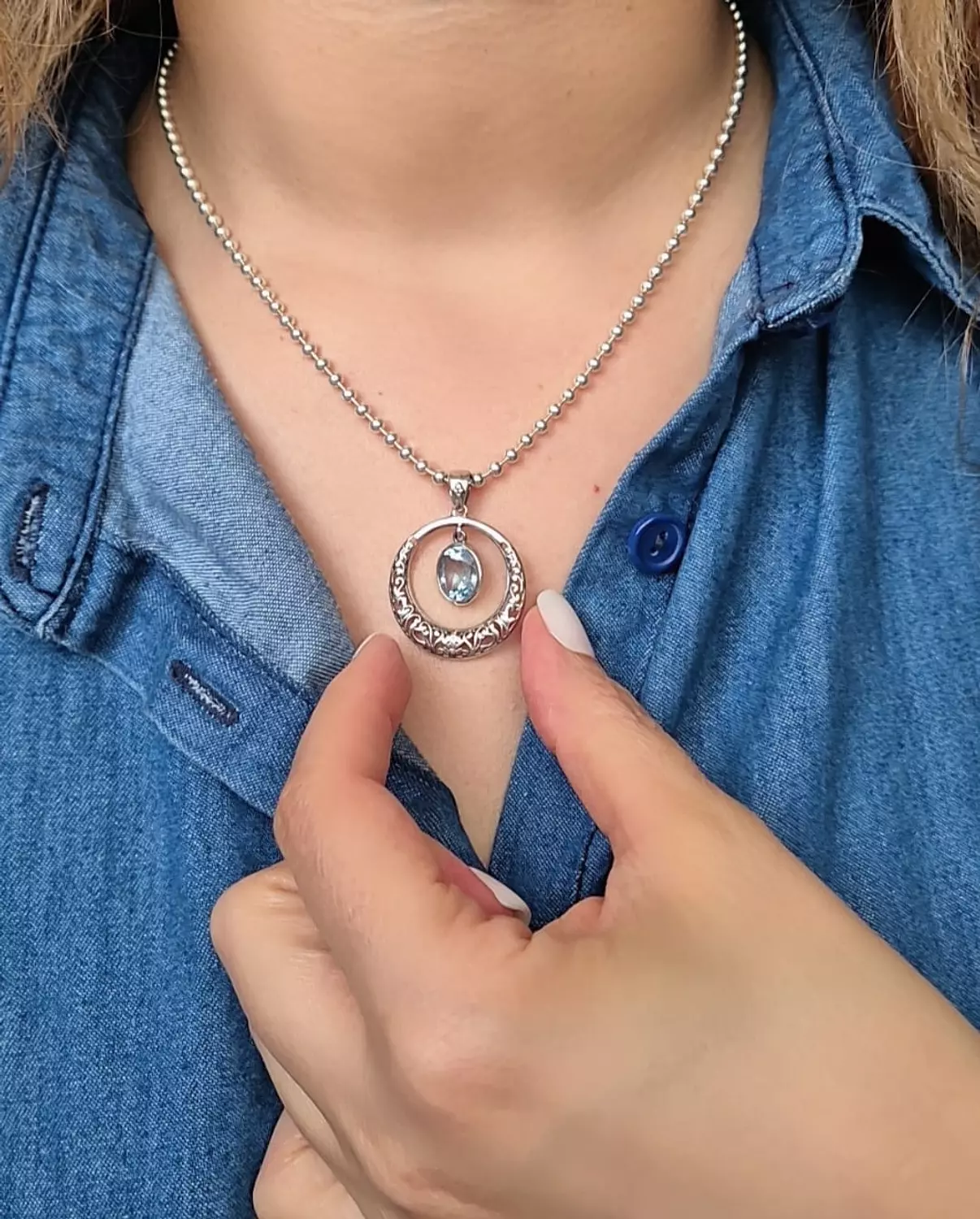 Aqua marine necklace  image