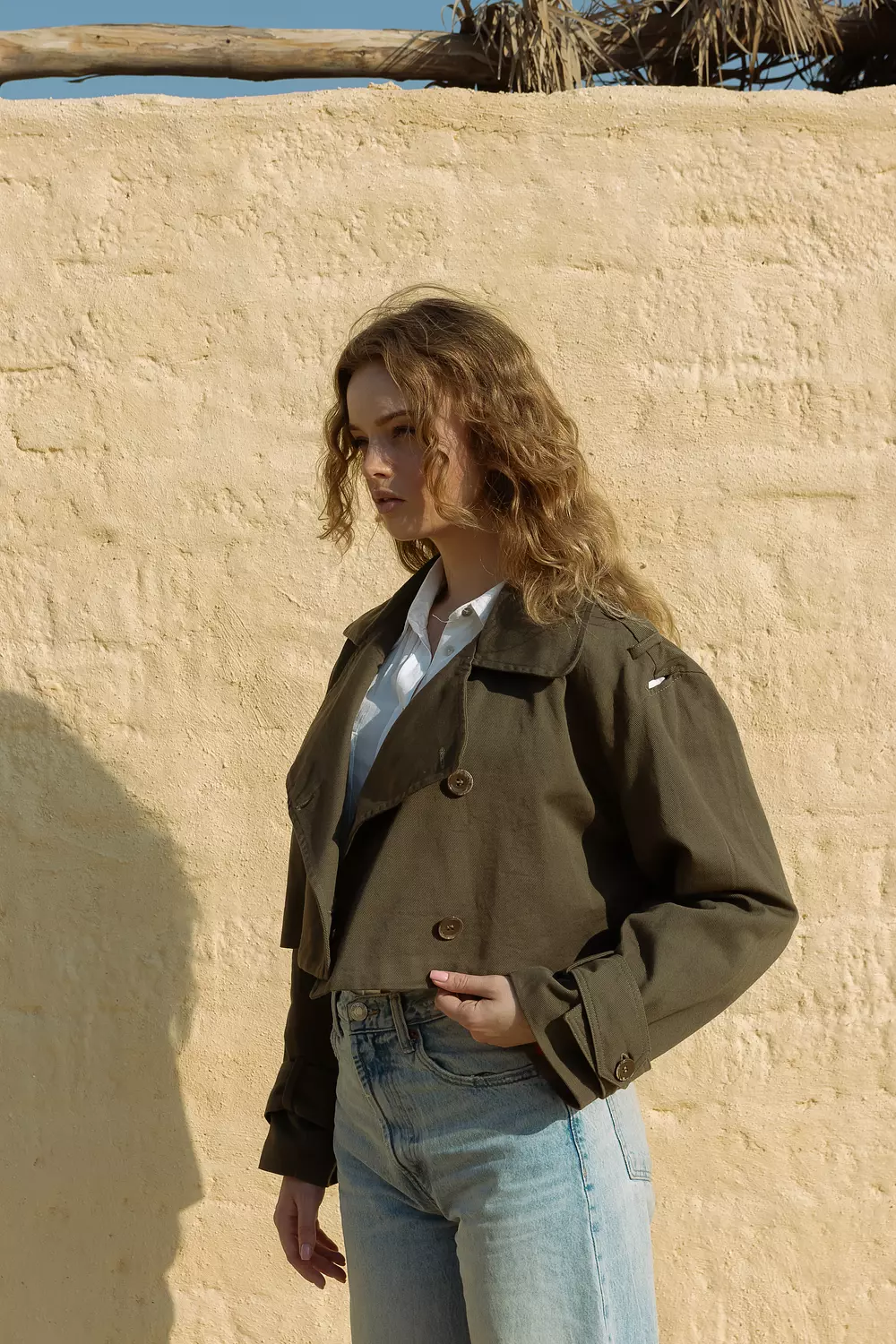 Convertible Trench Coat - olive green 9