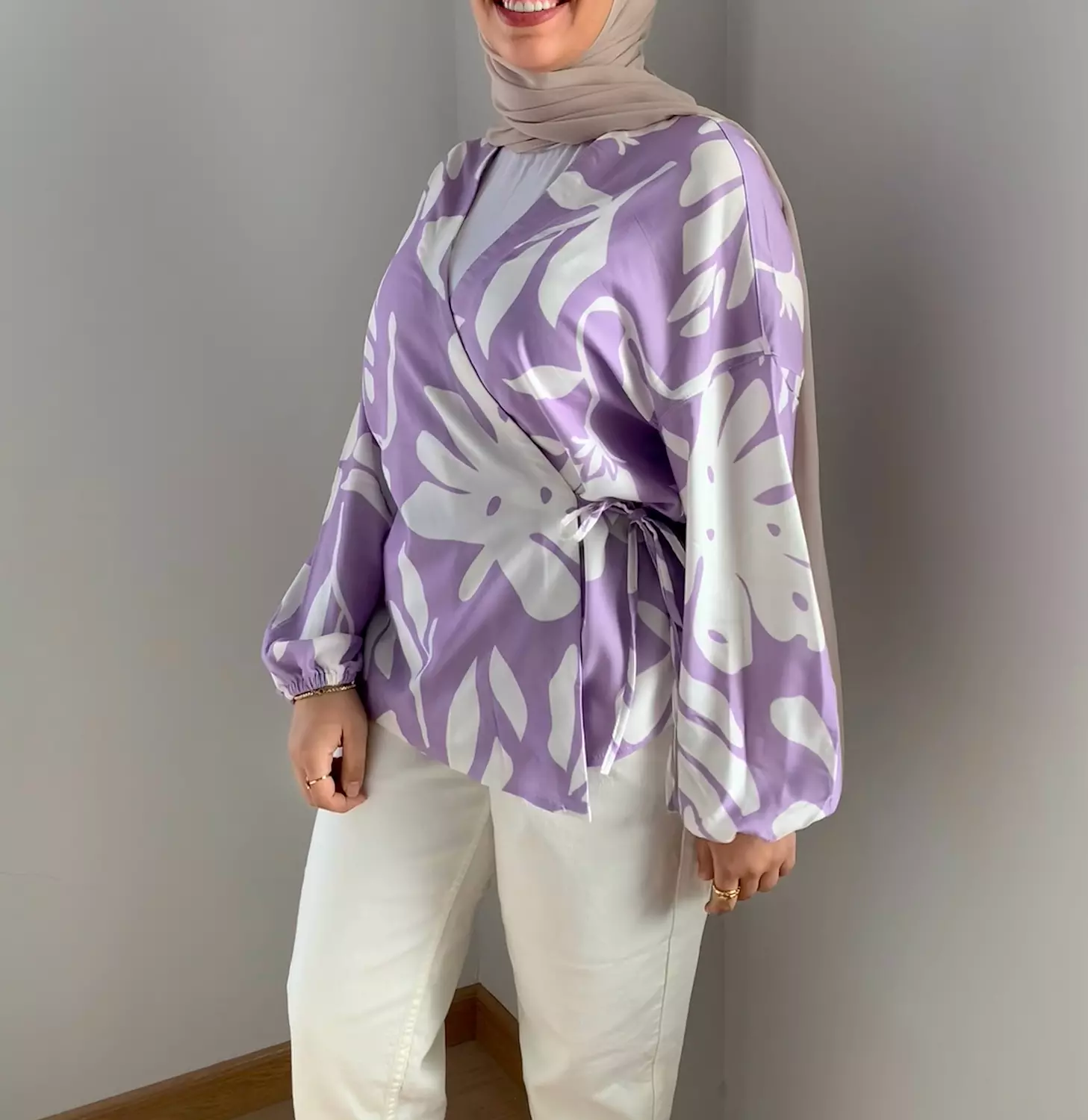 Tie-Wrap Blouse in Lavender
