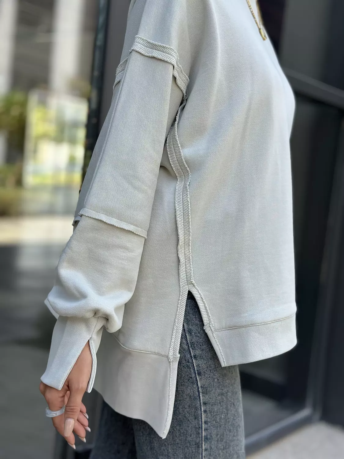 COZY SWEATSHIRT IN GREIGE  2