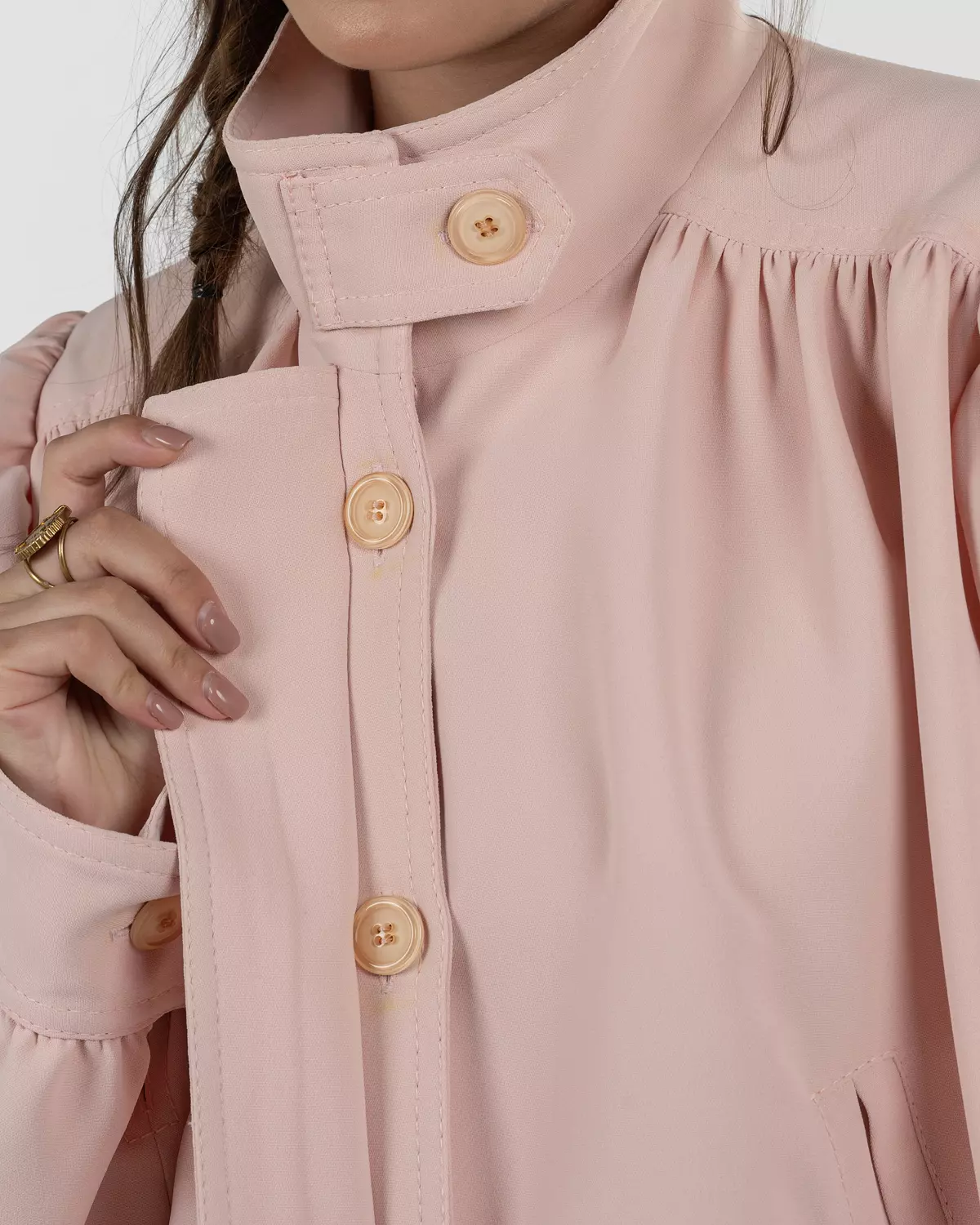 Refined Powder Pink Balloon Turtleneck Jacket 6