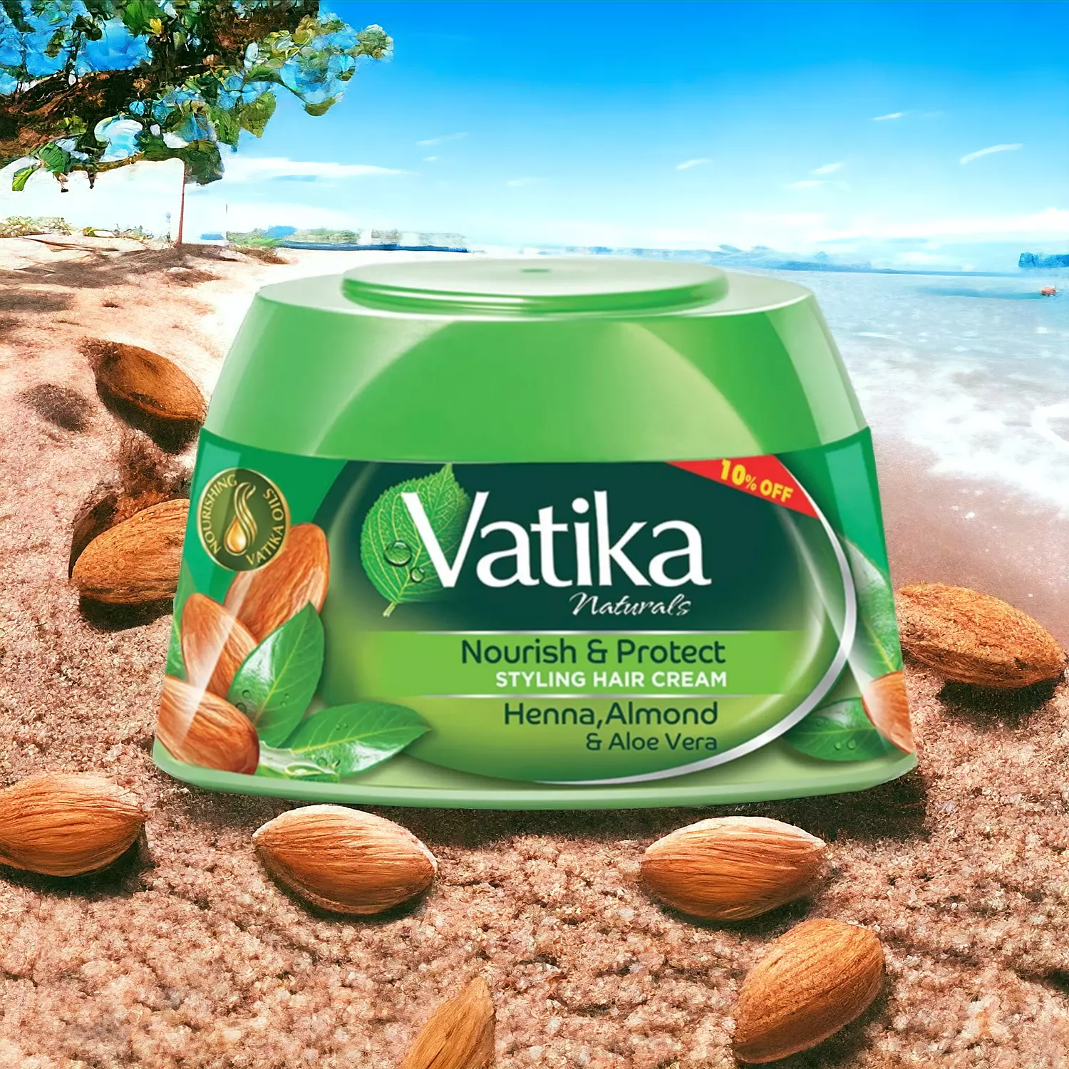 Vatika Hair Cream Nourishes And Protects With Almond And Henna - 140 ml image