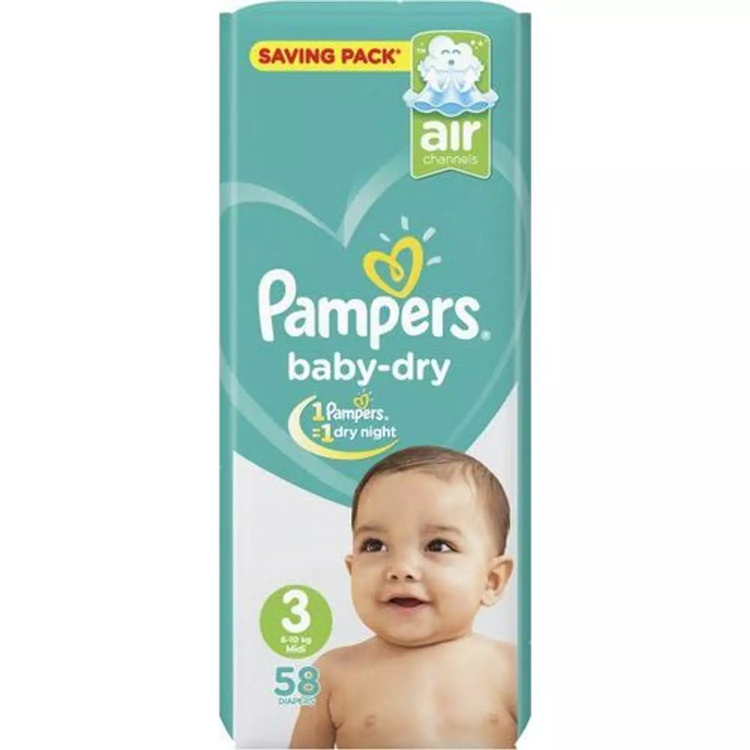 PAMPERS BABY-DRY SIZE 3 - 58 PCS image
