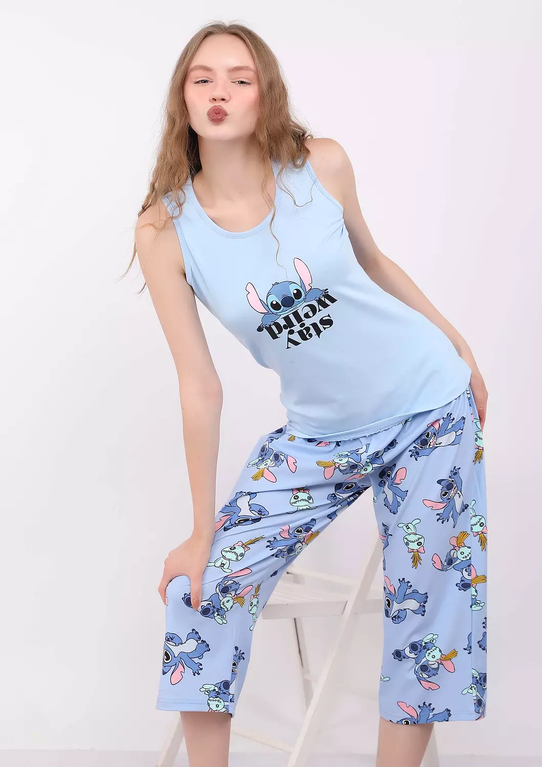 S324 LILO AND STITCH CAPRI PANTS PAJAMA SET  5
