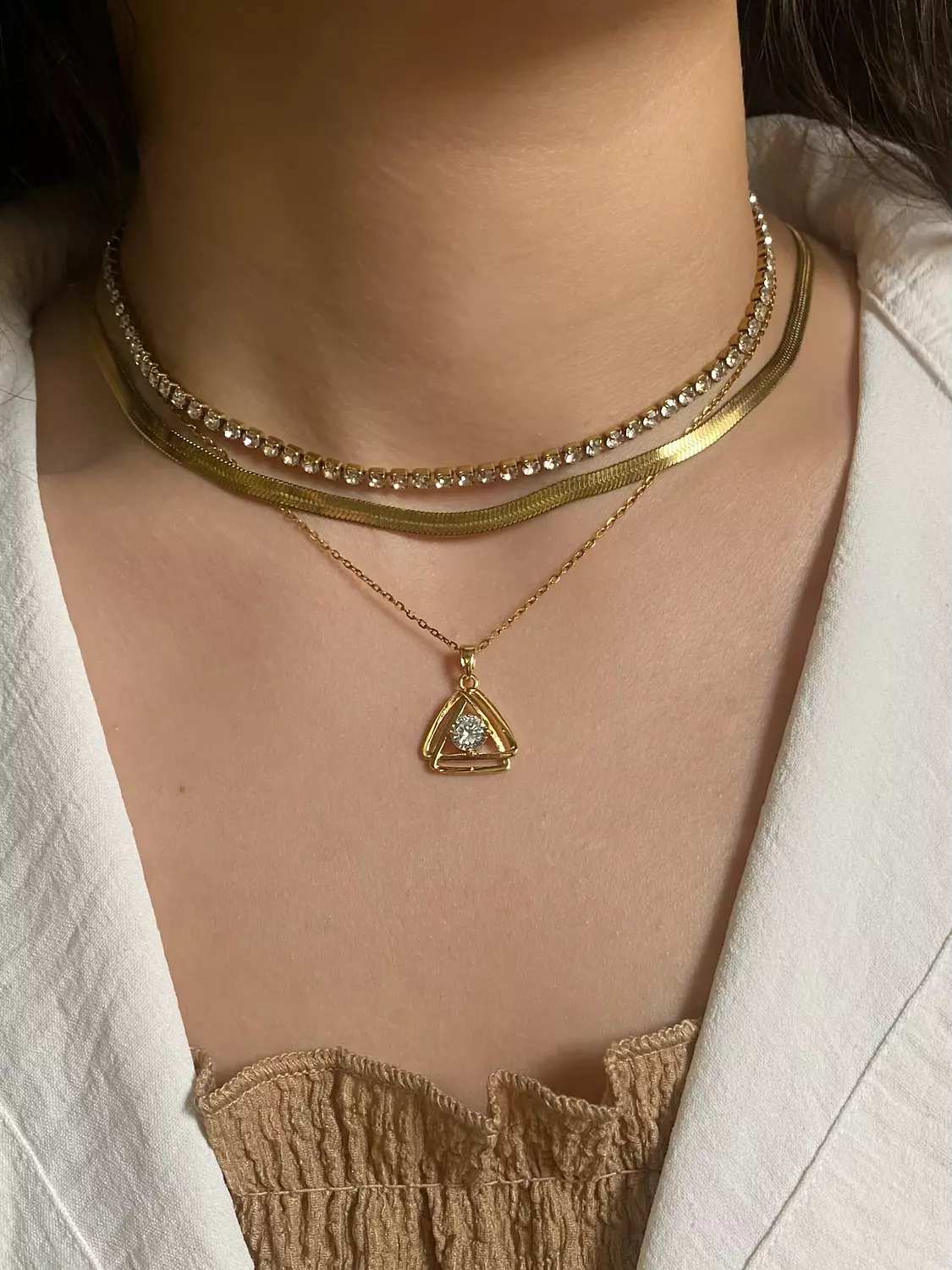 Triangle Diamond Necklace 1