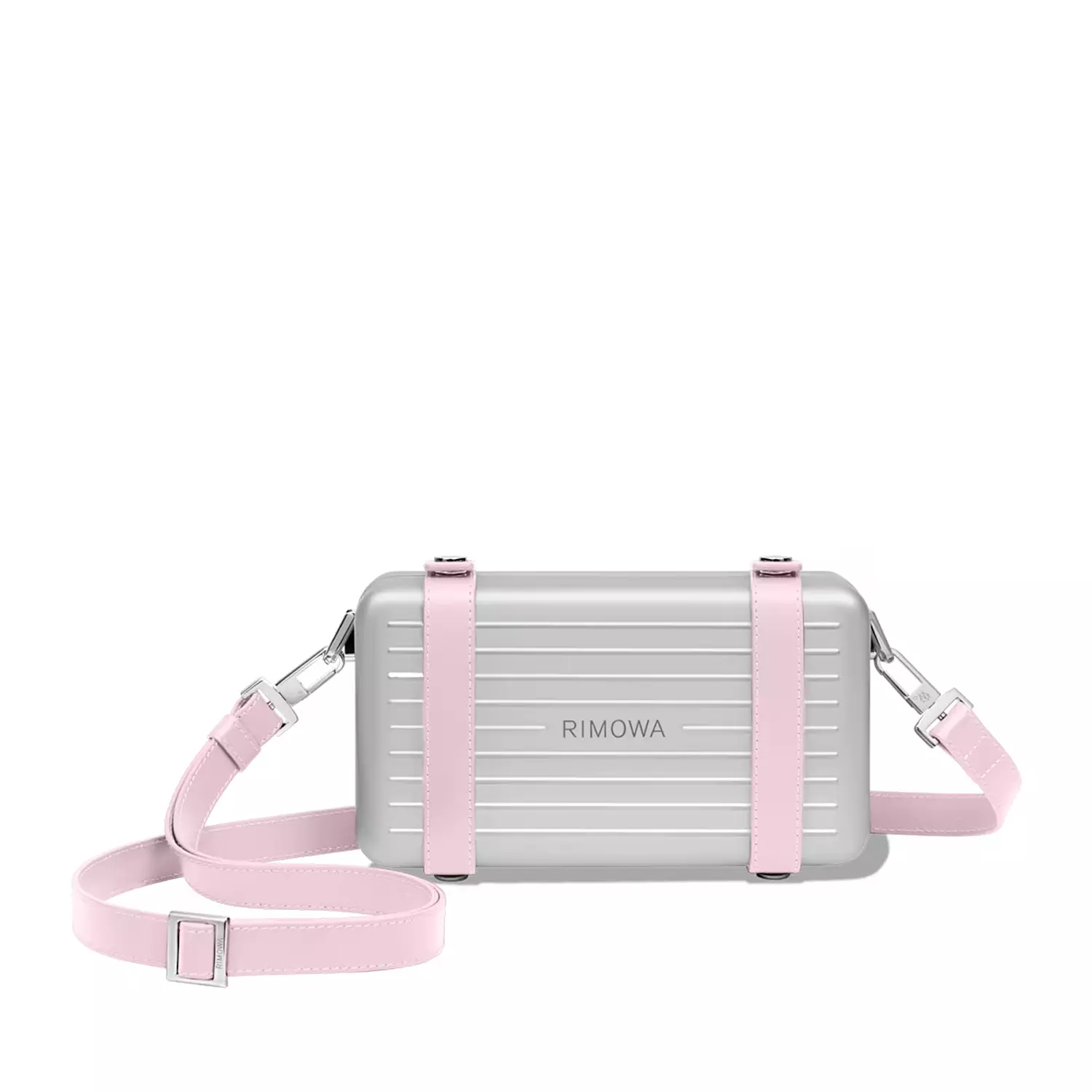 Rimowa Personal aluminum cross-body bag in the Ballerina Pink color hover image