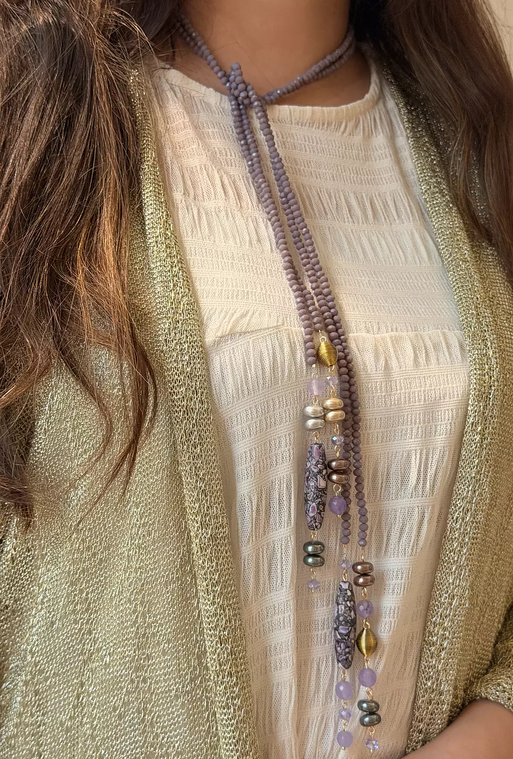 Purple Tie Necklace hover image