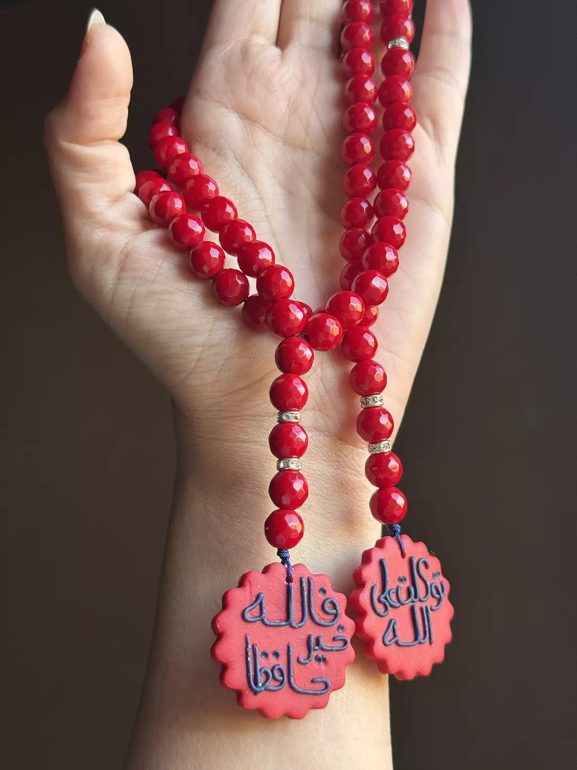 Agate Red Rose Rosary Car Hanger ( Stock ) image