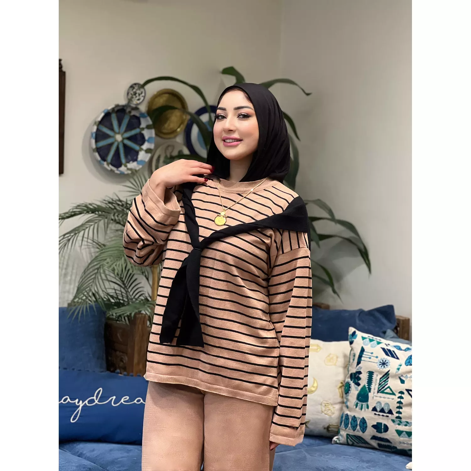 Knitted Set - Mocha & Black-2nd-img
