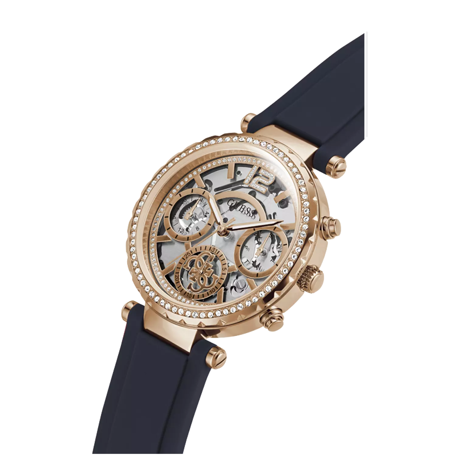 Guess GW0484L2 Watch For Ladies Case Color Rose Gold - Round Shape Silicone Strap 2