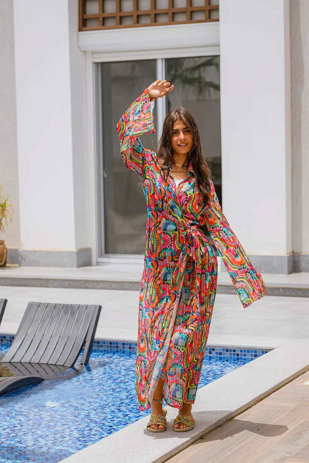 Wrapped chiffon dress image