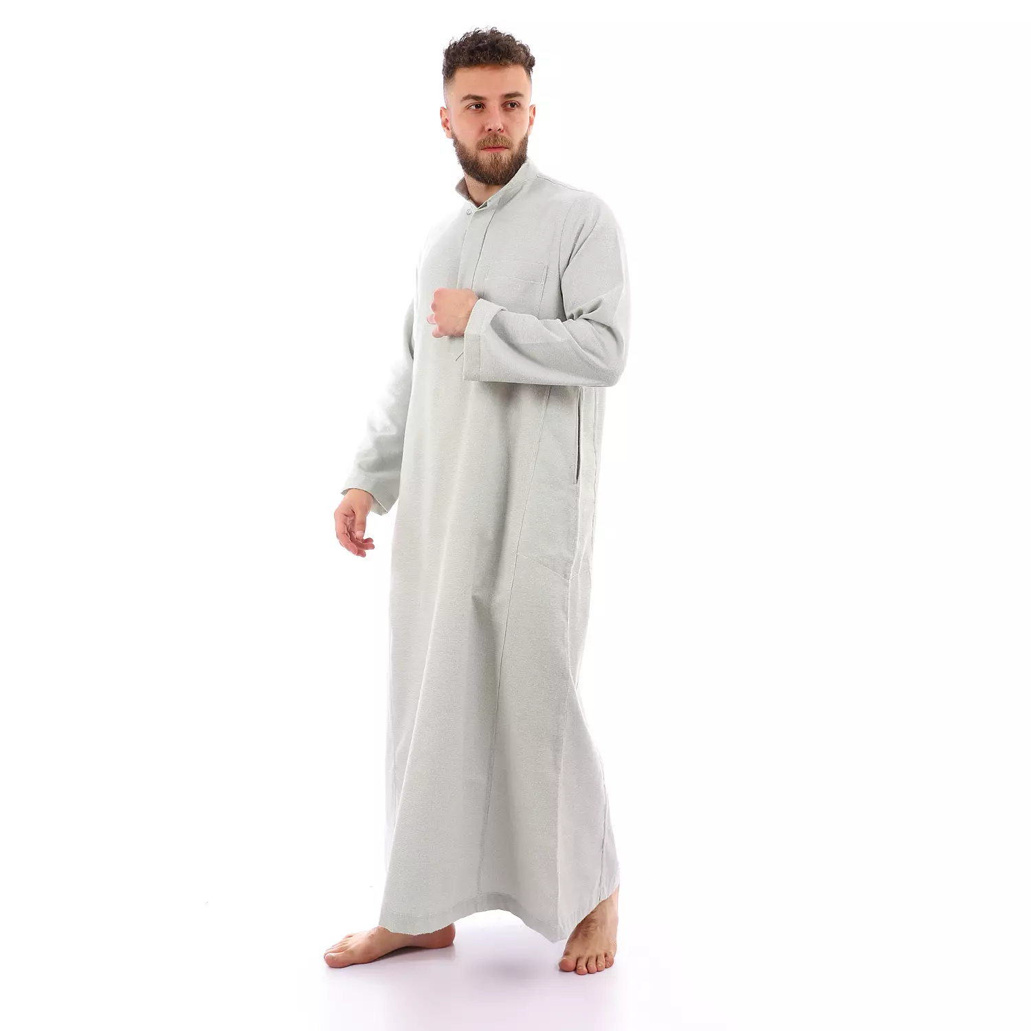 Shorto Men's Kastoor Galabeya - 2348 - Light Grey 2