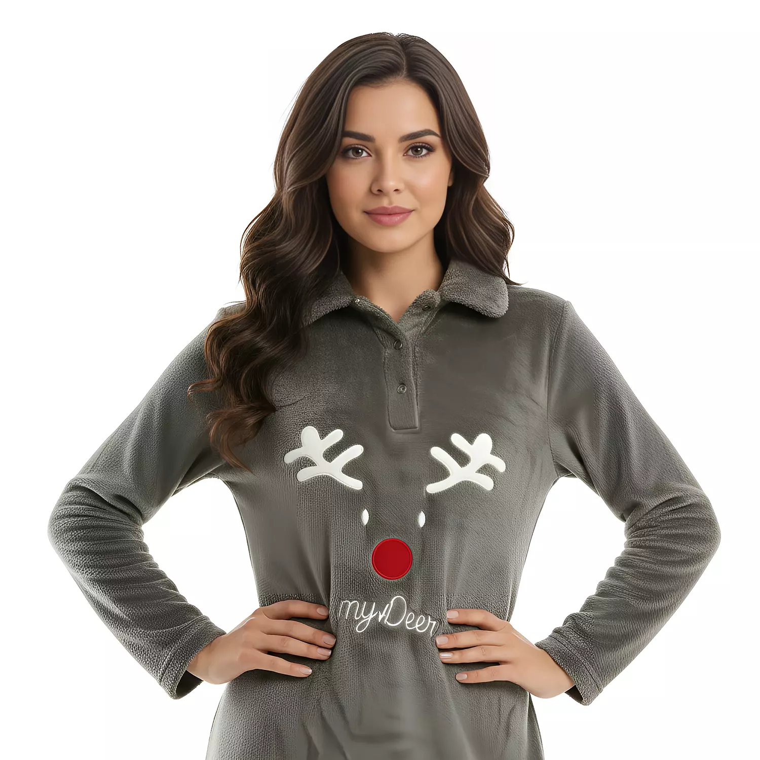 Shorto Nightgown Fleece - 2570 - Olive Green 3