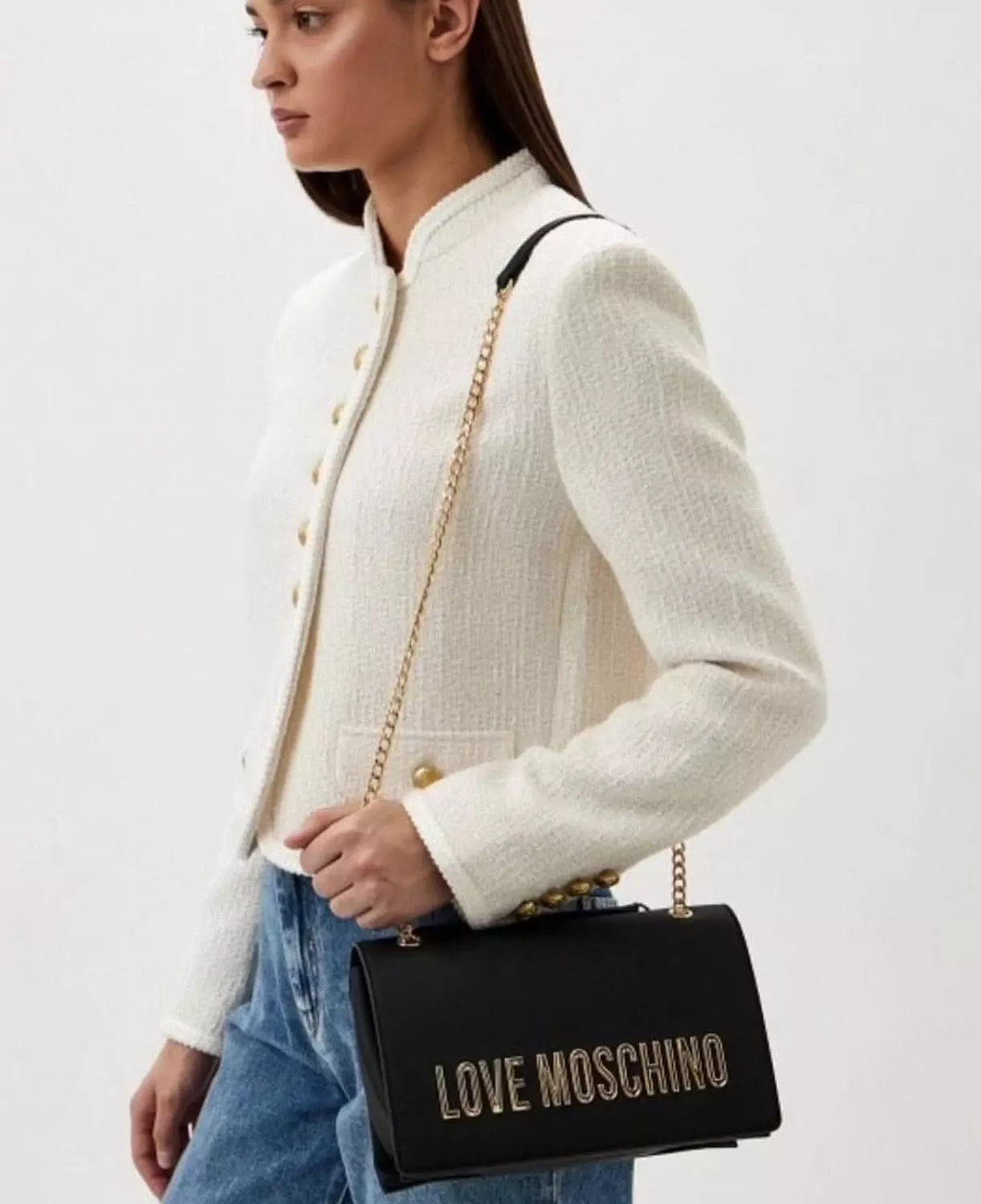 Love Moschino Bold Love Lettering Women's Black Handbag image