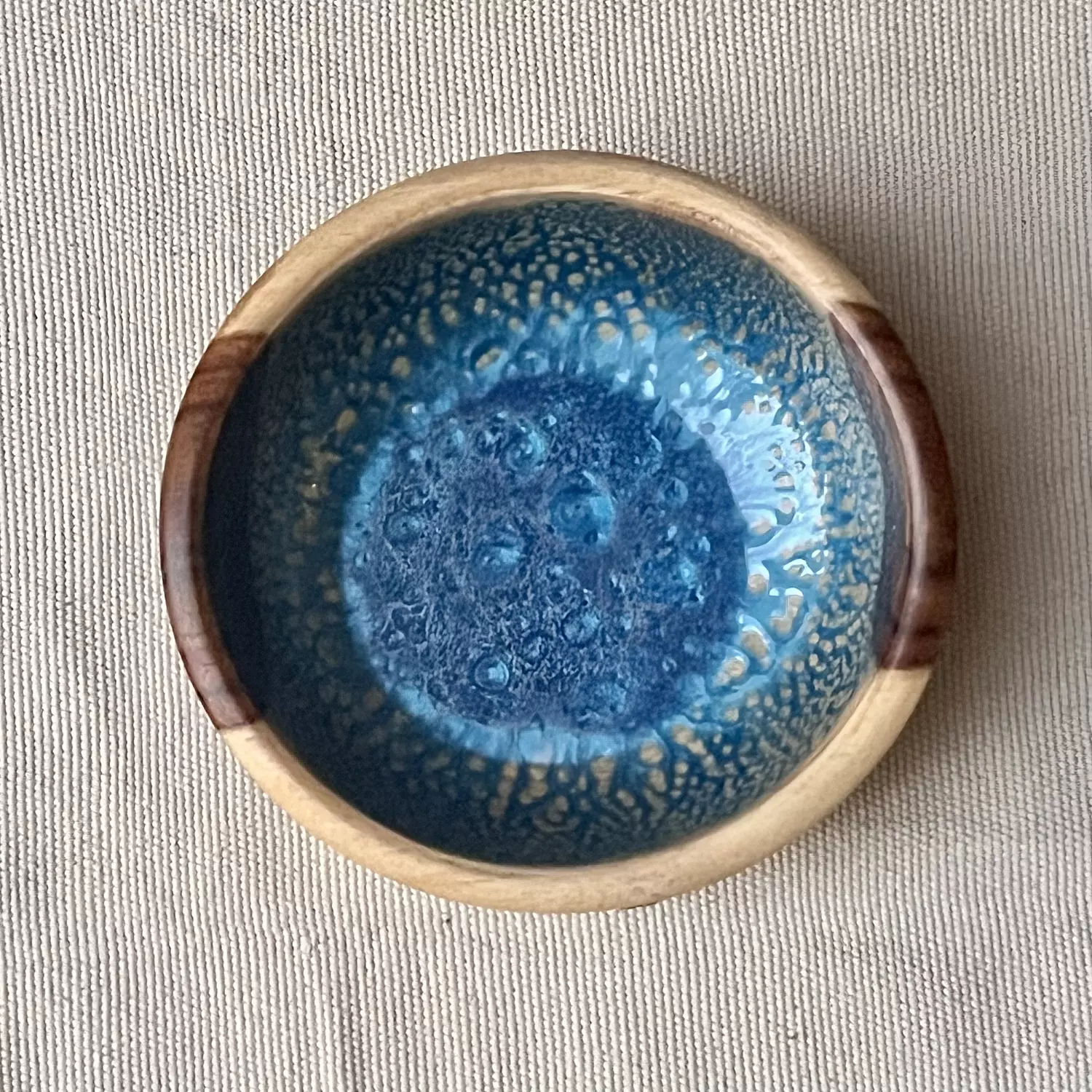 Blue Wood Bowl hover image