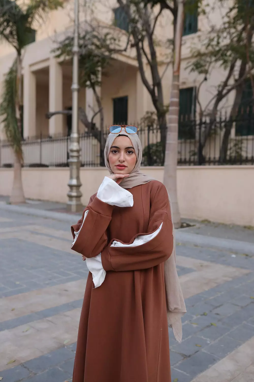 Nyla Hoodie Dress in brown image
