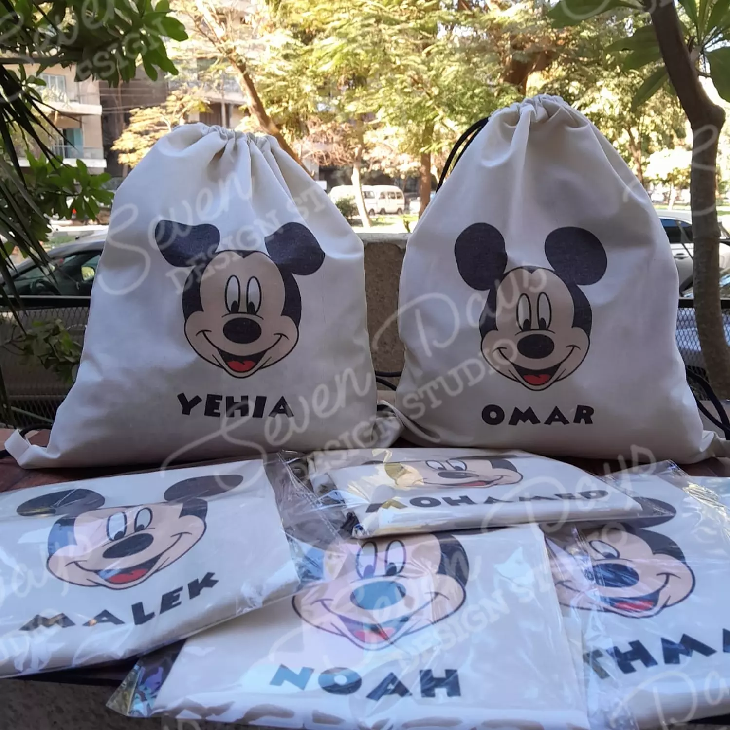 Mickey Face Drawstring Bag